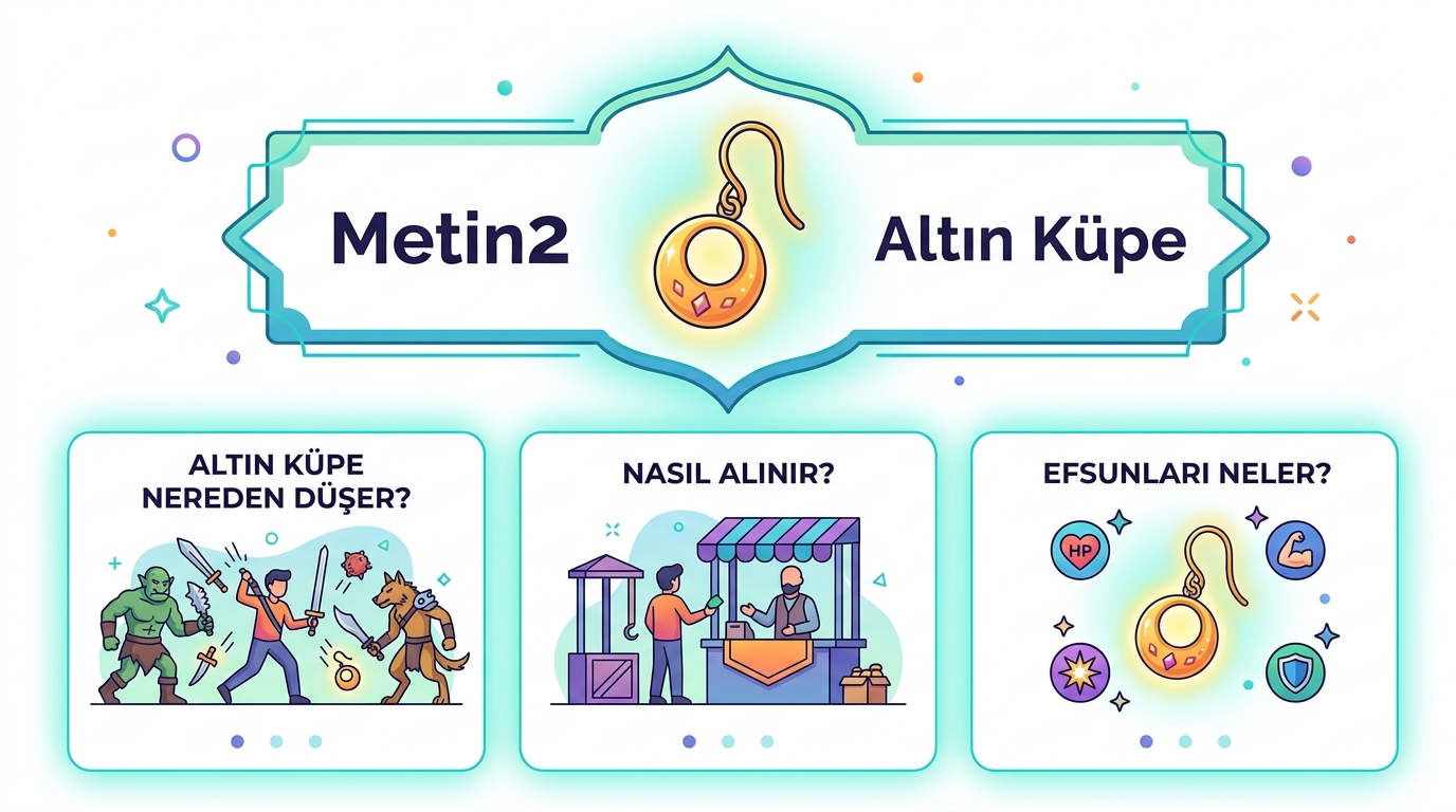 Illustration for blog section about: Metin2 Altın Küpe Nereden Düşer, Nasıl Alınır, Efsunları Neler?