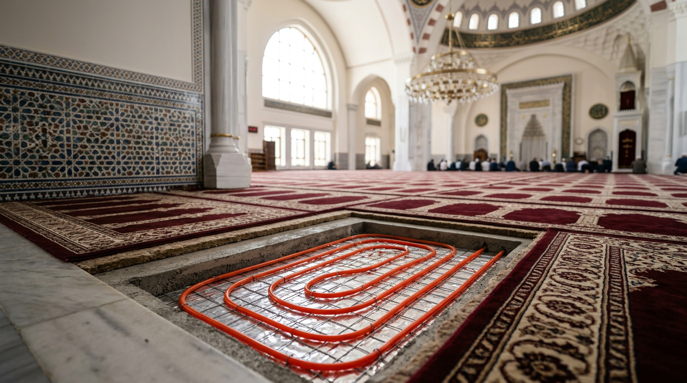 cami yerden ısıtma ve ısınma