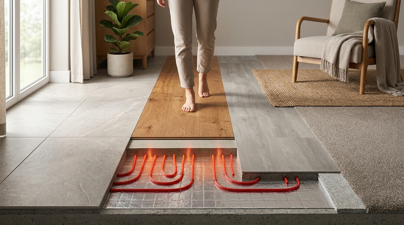 Yerden ısıtma sisteminde en çok tercih edilen zemin kaplamaları hangileri?