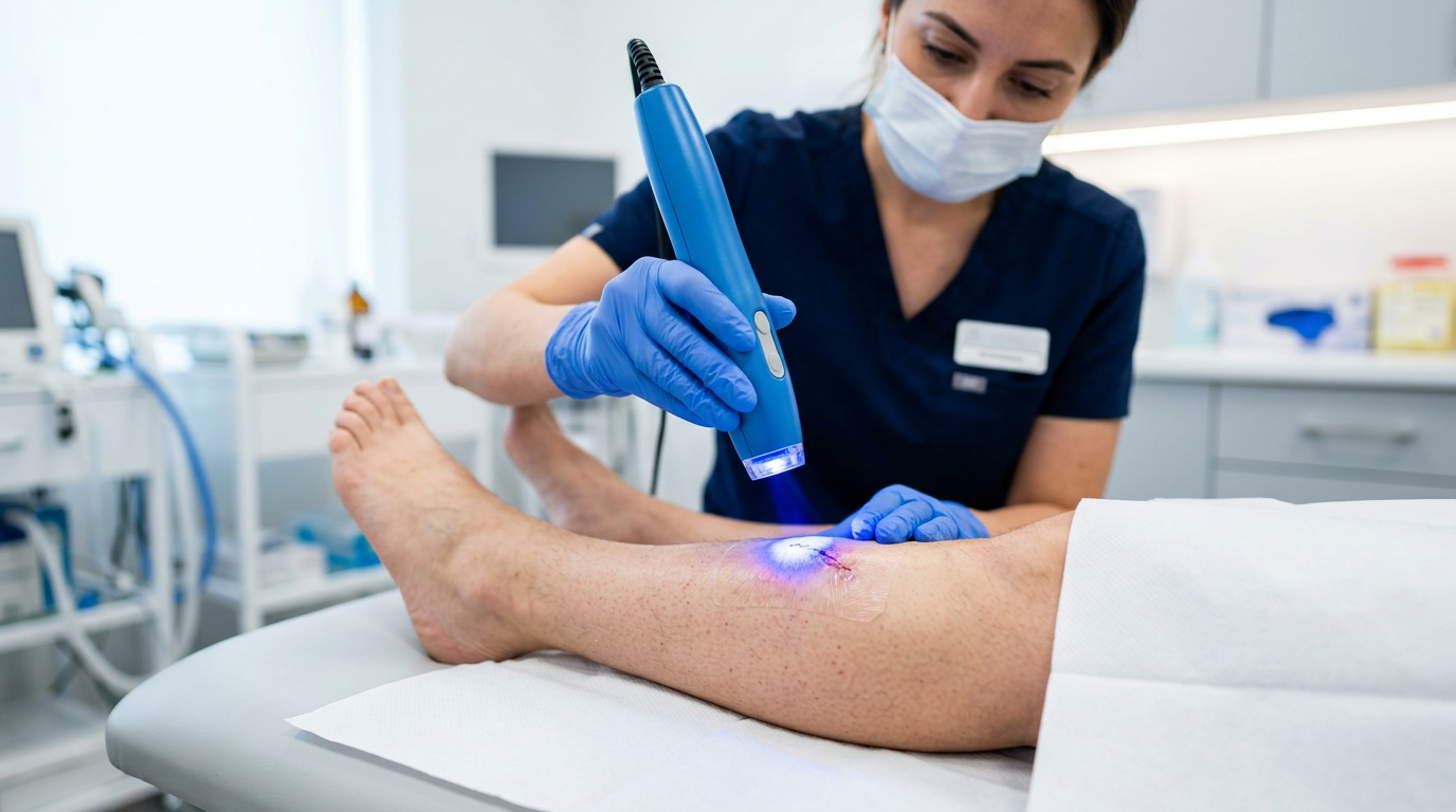 Illustration for blog section about: antalya mavi ışın Teknolojisi ile yara Bakım, image 2