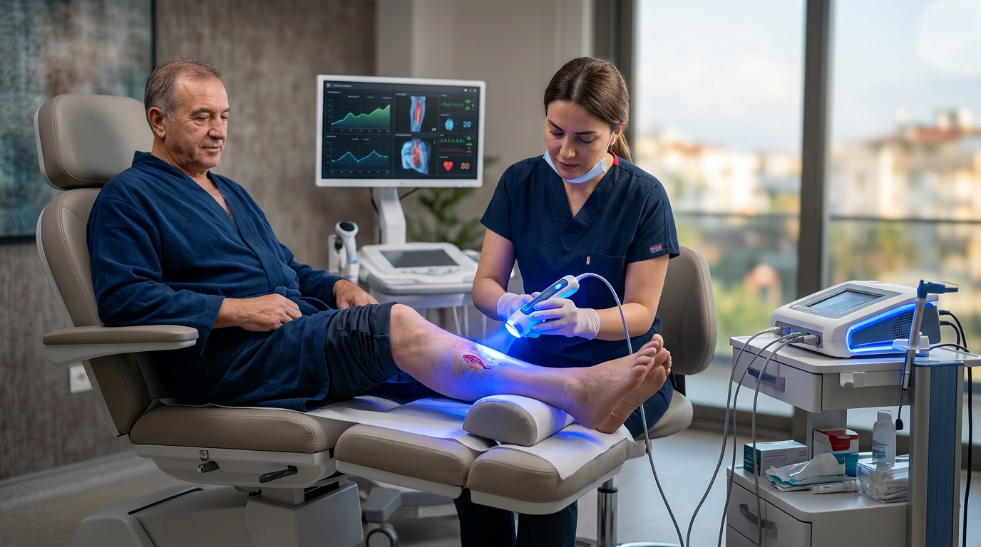 Manavgat’ta Modern Yara Bakımı mavi ışın teknolojisi