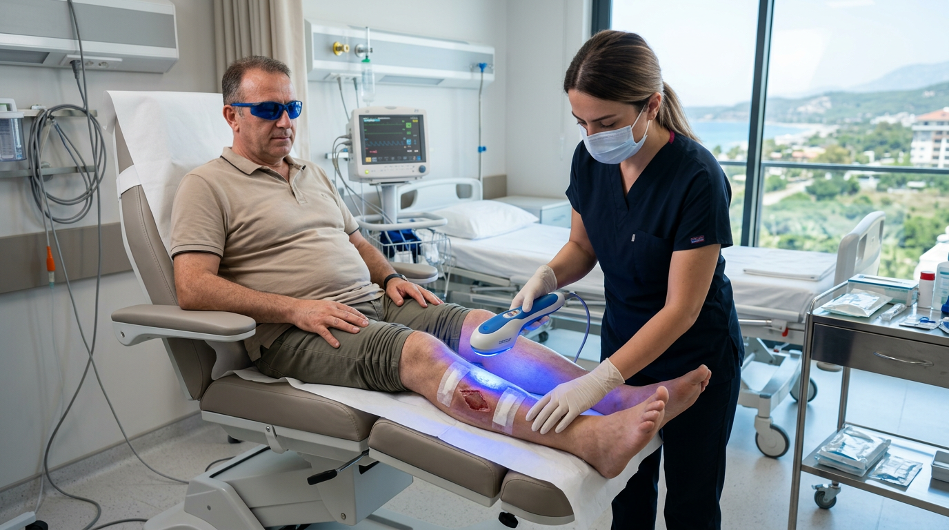 Illustration for blog section about: Manavgat’ta Modern Yara Bakımı mavi ışın teknolojisi, image 1